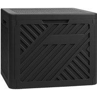 120L Black Lockable Plastic Outdoor Garden Storage Box - Weatherproof Lid