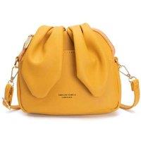 Unisex Black Super Popular Bunny Ear Bucket Bag - Cute Canvas Crossbody Purse