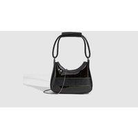 Unisex Black Genuine Leather Lightweight Chain Crossbody Purse - Adjustable Strap, Organised Storage, Designer Style