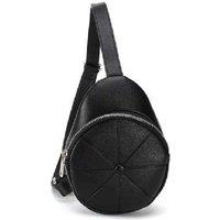 Black Simple Women's Vegan Leather Crossbody Purse - Adjustable Strap, Everyday Minimalist Bag