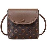 Women's Brown Vegan Leather Bucket Bag - Large Capacity Crossbody Purse