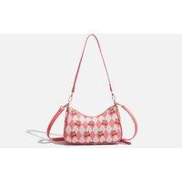 Unisex Black Cherry Print Underarm Crossbody Purse - Adjustable Strap, Compact Shoulder Bag
