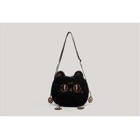 Black Women's Floral Canvas Crossbody Bag - Adjustable Strap, Lightweight, Everyday Tote