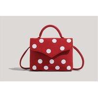 Red Vegan Leather Shoulder Bag - Lightweight Dual-Use Tote Purse for Women