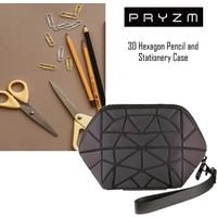 Reflective Geometric Pencil Case - Durable Polyester, Multipurpose, 3 Sizes