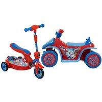 Licenced Marvel Spiderman Quad & Bubble Scooter: Ride, Convert, and Enjoy Bubbles