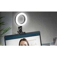 Dimmable LED Ring Light with Clip - Adjustable Colour, USB Powered, Video Conference & Desk Lighting
