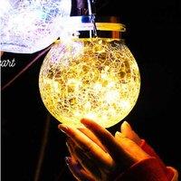 Solar LED Hanging Lantern - 30LED, Waterproof Glass Bottle Outdoor Light
