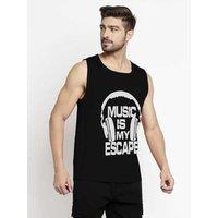 Music is My Escape Sleeveless Sando Tank Top - Breathable Gym/Streetwear for Men