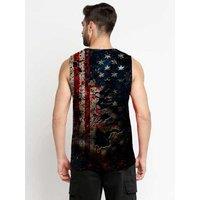 Americana Grit Sleeveless Cotton Sando Tank Top - Blue Men's Gym & Streetwear