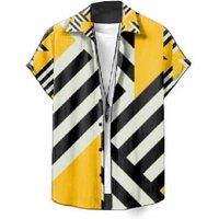 Bumblebee Stripe Printed Rayon-Polyester Shirt - Yellow Streetwear, Relaxed Fit, Breathable