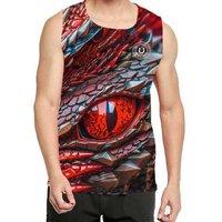 Dragon Eye Sleeveless Sando - Red Men - Dri-Fit Breathable Gym Vest
