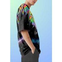 Oversize Spectral Starfall Premium Cotton T-Shirt for Men - Multicolour, Relaxed Fit, Statement Print