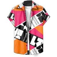 Street Mode Orange Printed Shirt - Men's Rayon-Polyester, Breathable, Relaxed Fit Streetwear
