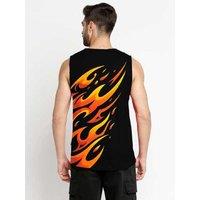 Fire Storm Sleeveless Gym Sando - Black Men's Breathable Tank Top
