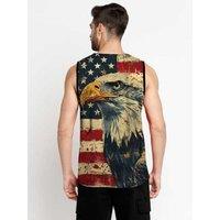 Liberty Eagle Sleeveless Sando for Men - Dri-Fit Breathable Vest, Multicolour, Classic Fit