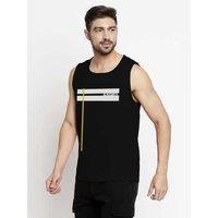 Stripe Sleeveless Sando Tank Top for Men - Breathable Gym/Streetwear, Premium Fabric, Relaxed Fit (Black)