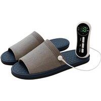 Unisex Black EMS Foot Massager Slippers - 8 Modes, 19 Intensities & Remote Control