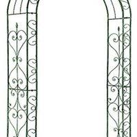 Black Metal Garden Arch Outdoor Decor - Weather-Resistant Patio Rose Arbour Trellis