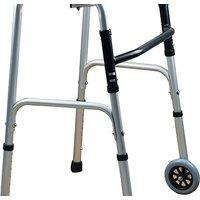 Lightweight Aluminium Folding Walking Frame with Wheels - Adjustable Height, Portable Support