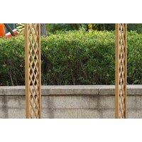 Wooden Garden Arch Pergola Trellis - Outdoor Decor Rose Climber Tan