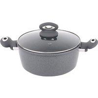 9 Piece Grey Marble Non-Stick Cookware Set - Forged Carbon Steel, Scratch-Resistant, Modern Style