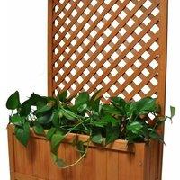 Wooden Garden Planter with Trellis - Durable Outdoor Vine Pot & Lattice Feature