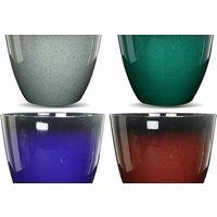 Large Round Glazed Egg Cup Planter - Durable Plastic Patio Flower Pot Tub
