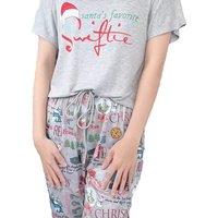 Unisex Black 'Santa's Favorite Swiftie' Printed Cosy PJ Set - 9 Sizes
