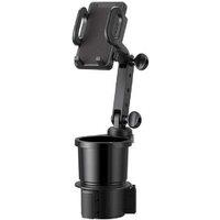 Car 2-in-1 Mobile Phone & Cup Holder - Universal Fit, Anti-Slip, Black