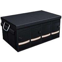 Plastic Car Folding Storage Box - Stackable, Durable, 36L, Black