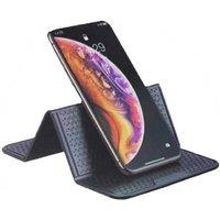 Multifunctional Folding Car Phone Stand - Universal Silicone Holder for iPhone, Samsung & More, Non-Slip, Portable (Black)