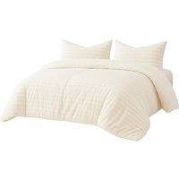 Luxury Faux Fur Stripe Ribbed Duvet Set with Reversible Design - 3 Sizes & 3 Colours