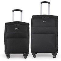4-Wheel Lightweight Expandable Soft Suitcase w/ Free Lock - 2 Sizes