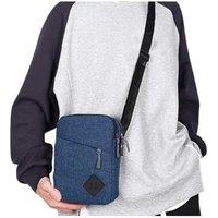 Blue Men's Water-Resistant Oxford Crossbody Shoulder Bag with Adjustable Strap - Organised, Lightweight & Stylish Satchel