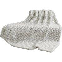 Luxury Faux Fur Throw Blanket - Box Design, Super Soft, 2 Sizes & 3 Colours