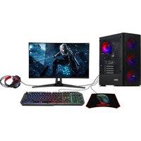 AMD Ryzen 3 3200G Gaming PC Bundle with RGB Case, SSD, and Monitor