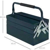 DURHAND Heavy-Duty 5-Tray Steel Tool Box - Portable Cantilever Organizer, Powder-Coated, 45cm