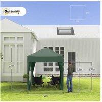 2 x 2 m Heavy-Duty Pop Up Gazebo Marquee - Water-Resistant Polyethylene, Steel Frame, Dual Zipper Doors