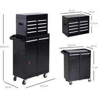 DURHAND Heavy-Duty Metal Tool Chest & Cabinet - 2-in-1, 5 Drawers, Lockable, Mobile Storage Solution