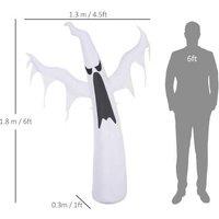 6FT 1.8m LED Inflatable Ghost Garden Ornament - Weather-Resistant Outdoor Decor