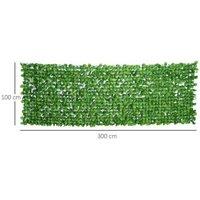 Artificial Maple Leaf Hedge Privacy Fence Panel - UV-Stabilized, Heavy-Duty Garden Screening (300x100cm)
