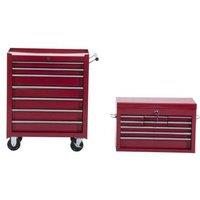 Heavy-Duty Steel Tool Cart & Lockable Tool Chest with 16 Drawers - Mobile Workshop Storage Trolley