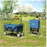 Heavy-Duty Folding Wagon Cart - Steel Frame, Multi-Ground Wheels, Large Capacity Trolley for Garden & Beach