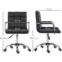 Homcom PU Leather Office Chair - Ergonomic Swivel Desk Chair with Wheels, Contemporary Style
