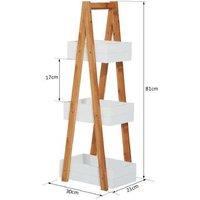 Freestanding 3 Tier A Frame Living Room Storage Rack - Contemporary MDF & Wood, Space-Saving, Child-Friendly