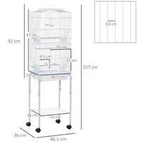 PawHut Metal Bird Cage Chair - Powder-Coated, Mobile, Spacious Seating Stand