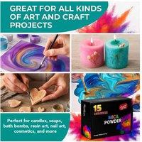 Premium Mica Powder Stationery Set - 15 Vibrant Colours, Multipurpose, 10g Sachets