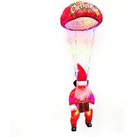 LED Santa Claus Parachute Light - Battery-Operated Christmas Window & Tree Hanging Decoration (20x63cm)