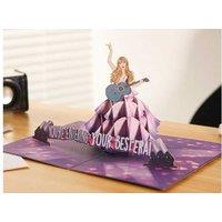Taylor Swift 3D Christmas Birthday Greeting Card - Unique Pop-Up Gift for Fans